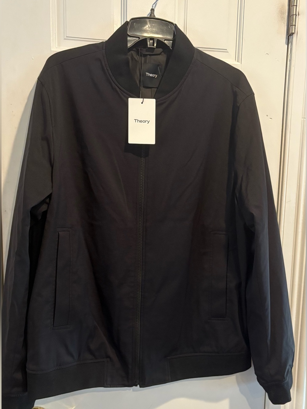 NWT! Theory Black Men's Brenton O Bomber Jacket with Zip Front. Size XL